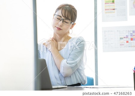 Business woman desk work office business image Business woman desk work office business image 47168263