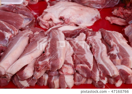 fresh pork meat in market fresh pork meat in market 47168766