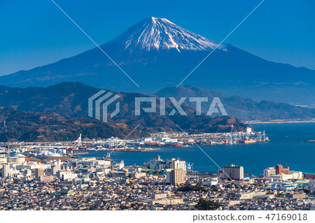 “靜岡縣”富士山/清水港的景色“來自Nipponaira” 47169018