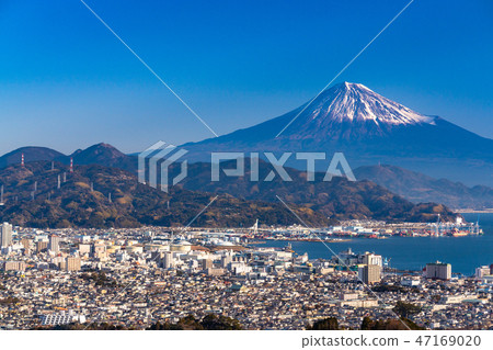 “靜岡縣”富士山/清水港的景色“來自Nipponaira” 47169020