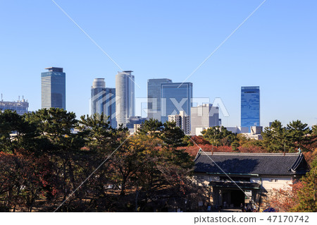 從名古屋城堡的南端看早晨名古屋站 47170742