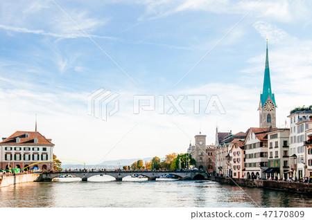 Old Fraumunster Church in Zurich Old town Altstadt Old Fraumunster Church in Zurich Old town Altstadt 47170809