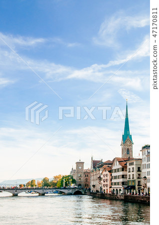 Old Fraumunster Church in Zurich Old town Altstadt Old Fraumunster Church in Zurich Old town Altstadt 47170811