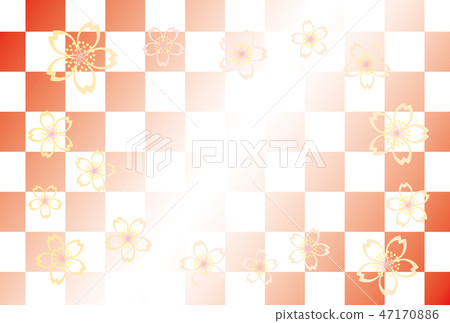 Cherry blossoms Ichimatsu background red Cherry blossoms Ichimatsu background red 47170886