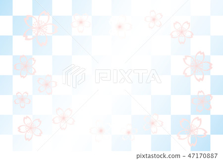 Cherry blossoms Ichimatsu background light blue Cherry blossoms Ichimatsu background light blue 47170887