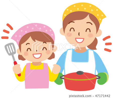 Mother and girl who cook Mother and girl who cook 47171442