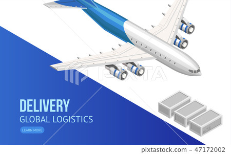 Flying airplane for global logistics webpage Flying airplane for global logistics webpage 47172002