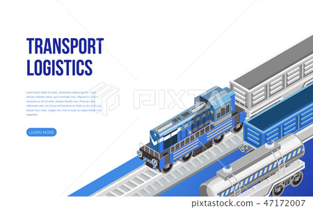 Train on railroad near transport logistics description Train on railroad near transport logistics description 47172007