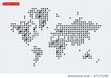 Abstract vector map of the world from dot forms-插圖素材 [47173206] - PIXTA圖庫