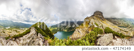 View from Krab in Tatra Mountains, Poland, Europe. 360 degree Panorama 47174149