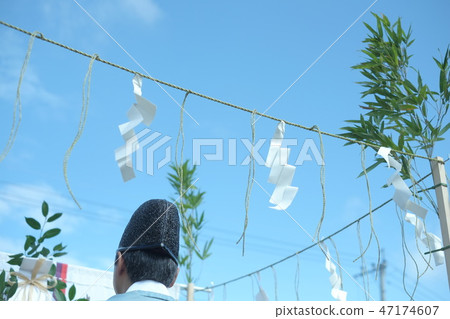 建造房屋時,牧師在奠基儀式上的後視圖 建造房屋時,牧師在奠基儀式上的後視圖 47174607