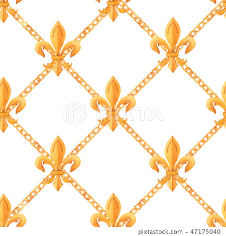 Golden baroque rich luxury vector pattern Golden baroque rich luxury vector pattern 47175040