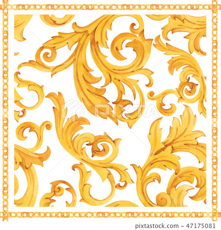 Golden baroque rich luxury vector pattern Golden baroque rich luxury vector pattern 47175081