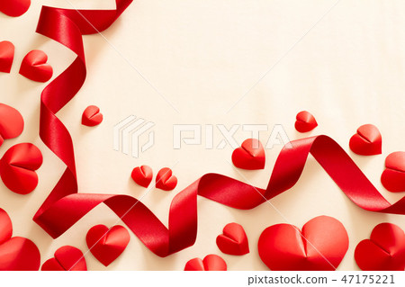 Loving image of red heart and ribbon Loving image of red heart and ribbon 47175221