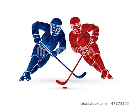 Hockey player action graphic vector 47175293