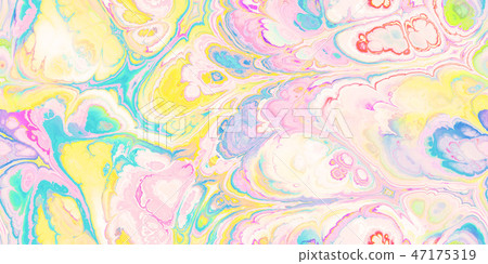  Colorful and delicate fractal art texture background (seamless connection, high resolution 3D CG rendering ∕ coloring illustration) 47175319