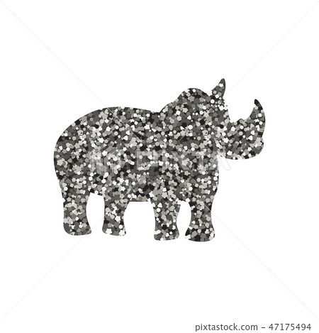 Silhouette of a rhino. Silhouette of a rhino. 47175494