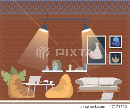 Coworking Open Space with Comfortable Furniture 47175730