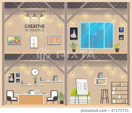 Two Floor Coworking Business Workspace Banner 47175731