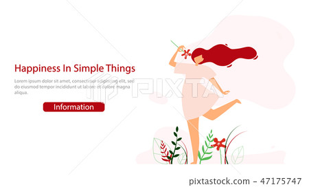 Women Happy Lifestyle Vector Web Banner Template 47175747