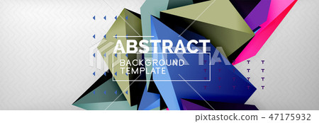 Triangles polygonal background, vector 3d poly template Triangles polygonal background, vector 3d poly template 47175932