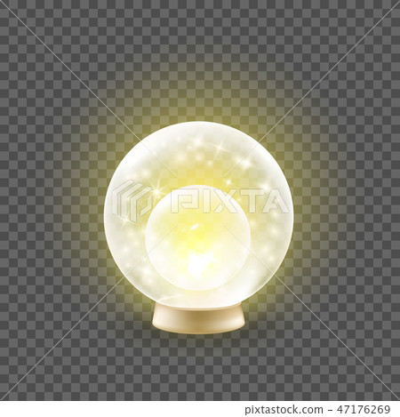 Shining crystal ball on a transparent background Shining crystal ball on a transparent background 47176269