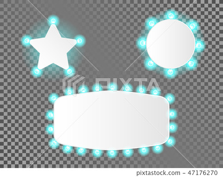 Set of illuminated realistic casino banner Set of illuminated realistic casino banner 47176270
