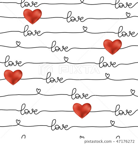 Pattern for Valentine's Day simple line seamless Pattern for Valentine's Day simple line seamless 47176272