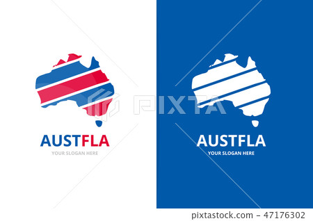 Set of australia logo combination. Oceania and country symbol or icon. Unique continent logotype Set of australia logo combination. Oceania and country symbol or icon. Unique continent logotype 47176302