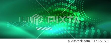 Blue neon dotted circles abstract background, technology energy Blue neon dotted circles abstract background, technology energy 47177972