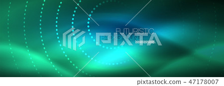 Glowing neon circle line dots, round line design, abstract style on black background. Neon abstract Glowing neon circle line dots, round line design, abstract style on black background. Neon abstract 47178007