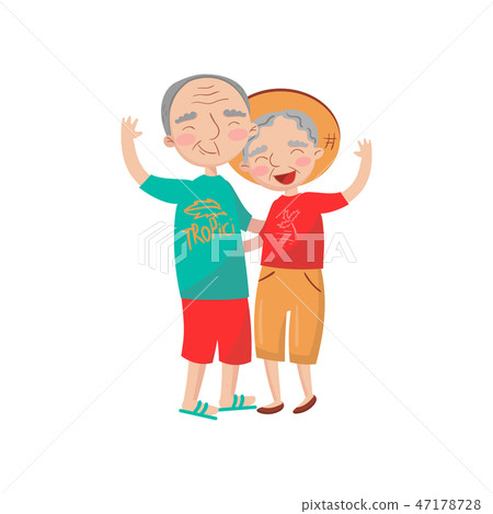 Happy mature couple embracing cartoon vector Illustration Happy mature couple embracing cartoon vector Illustration 47178728
