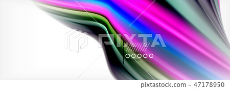 Fluid liquid colors abstract background, colorful geometric background - fluid shapes composition 47178950