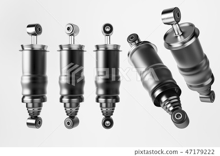 3D rendering. Trucks Cabin Shock Absorber, New auto parts, spare parts Cabinedemper. 47179222
