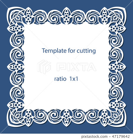 Greeting card with openwork border, paper doily 47179642