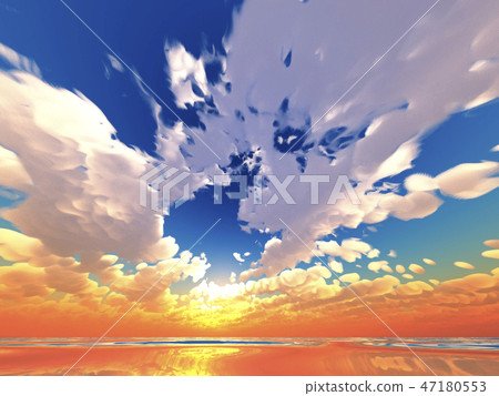 Wind and clouds with the sea 47180553