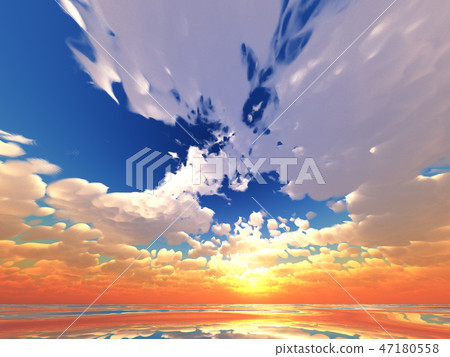 Wind and clouds with the sea 47180558