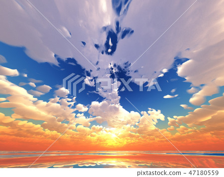 Wind and clouds with the sea Wind and clouds with the sea 47180559