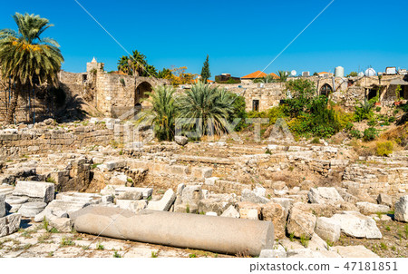 Ruins of Byblos in Lebanon, a UNESCO World Heritage Site 47181851