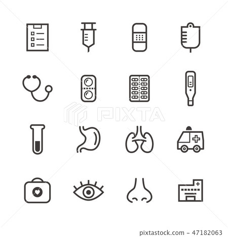 Hospital icon Hospital icon 47182063