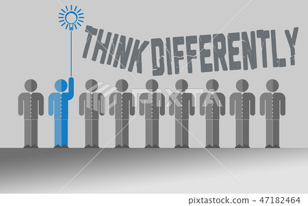 Think differently, flying out from the crowd 47182464
