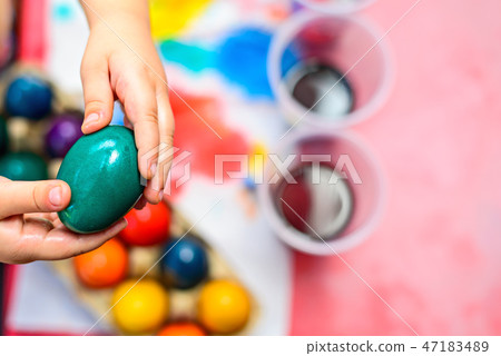 Coloring Easter eggs 47183489