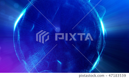 Particles form line and surface grid. 3d rendering. Science fiction background of glowing particles Particles form line and surface grid. 3d rendering. Science fiction background of glowing particles 47183539