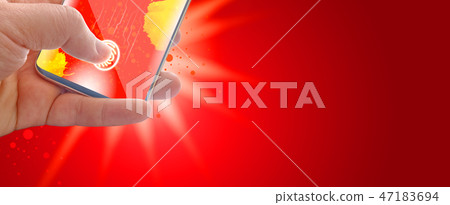 E-Commerce pay. Chinese New Year finger scan. 47183694