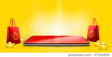 E-Commerce Chinese New Year.background Copy space. 47183699