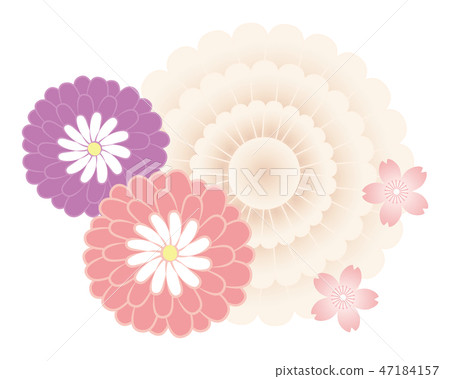 Cut material-Japanese style flower 14 Cut material-Japanese style flower 14 47184157