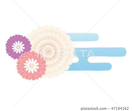 Cut material-Japanese style flower 12 47184162