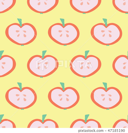 Apple slice pattern. Vector seamless background - Stock Illustration ...