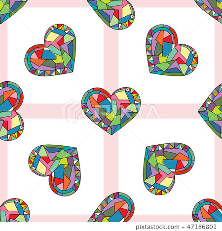 Hearts hand drawn vector seamless pattern - Stock Illustration ...