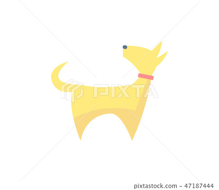 Dog Pet Icon in Red Collar Vector Cartoon Design-插圖素材 [47187444] - PIXTA圖庫